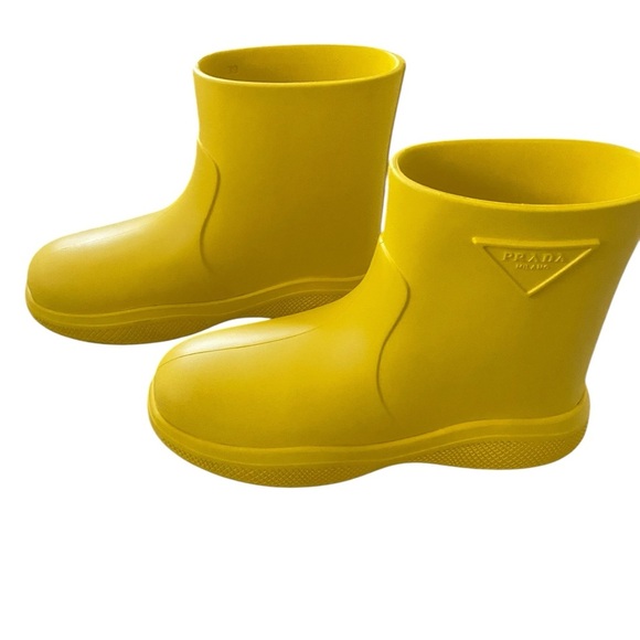 Prada Kids Yellow Rain Boots - Picture 1 of 10
